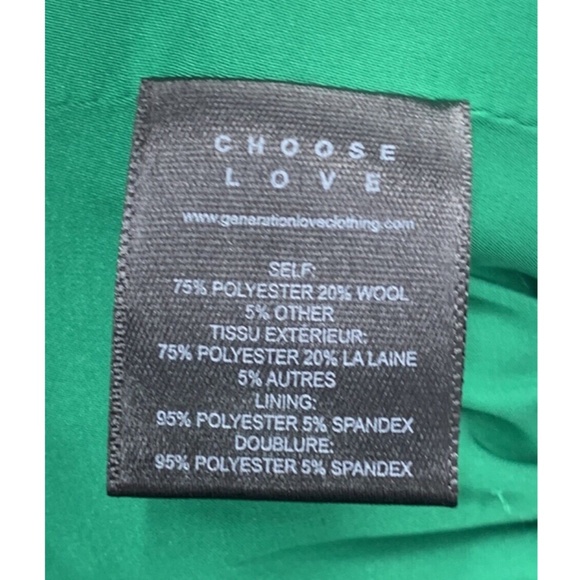 Generation Love green eliza tweed single button blazer NWT sz XL - Picture 5 of 7